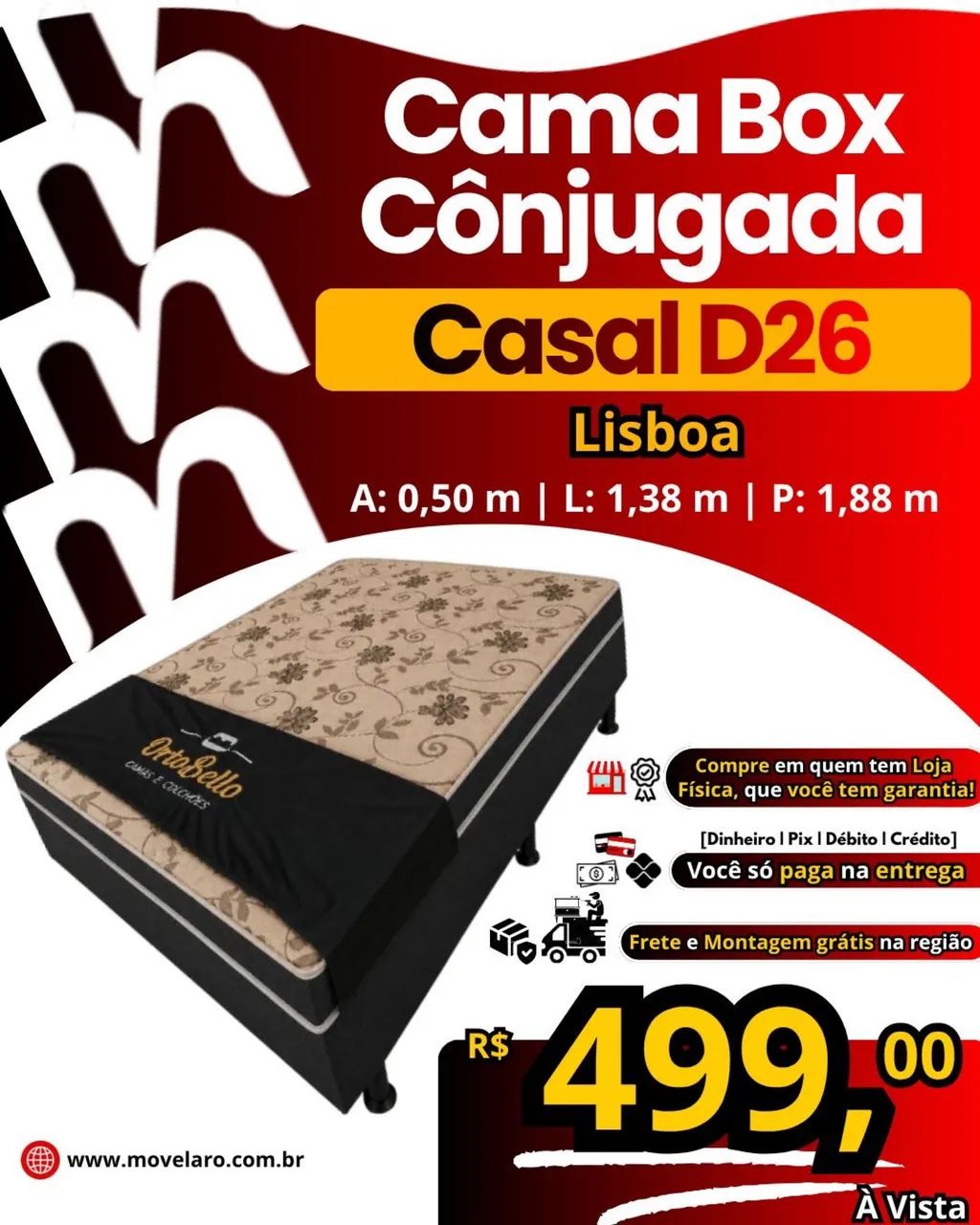 Cama Box Casal D26 Lisboa 