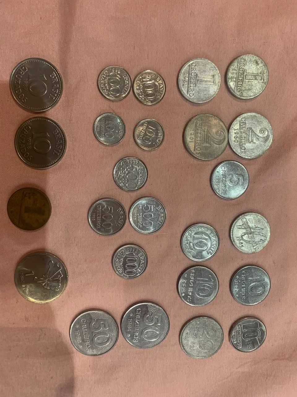 Lote de 65 Moedas, Cruzeiro, Centavos e Cruzados