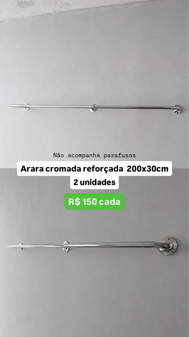 LOTE DE ARARAS CROMADAS PARA LOJA DE ROUPAS - Foto 4