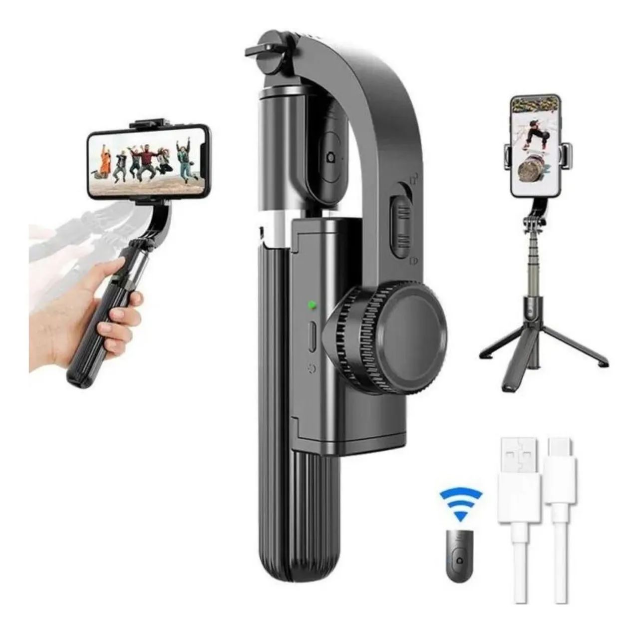 Estabilizador Gimbal  Smartphone Bluetooth Tripé L09