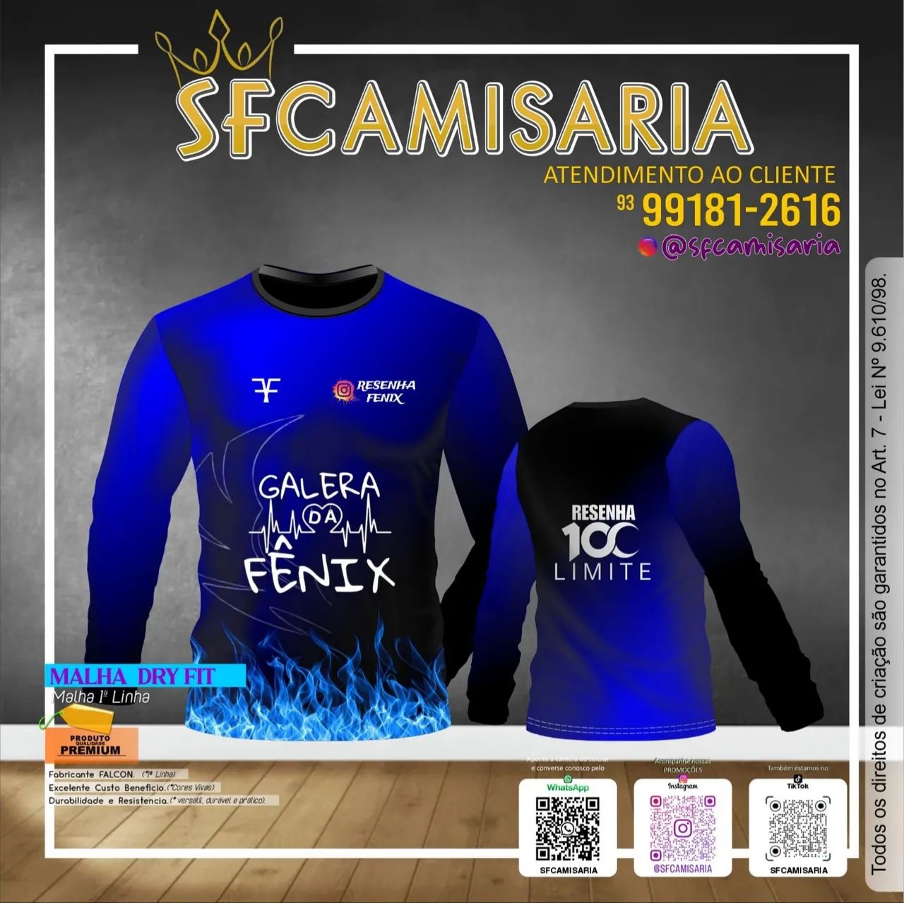 CAMISA OFICIAL DA FX COM SEU NOME