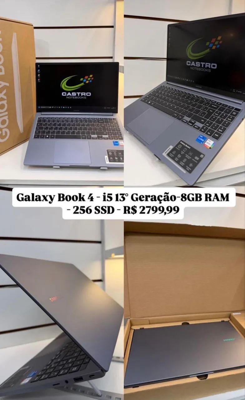 Galaxy book 4 8/256 ssd i5 13* primeira geração com caixa 