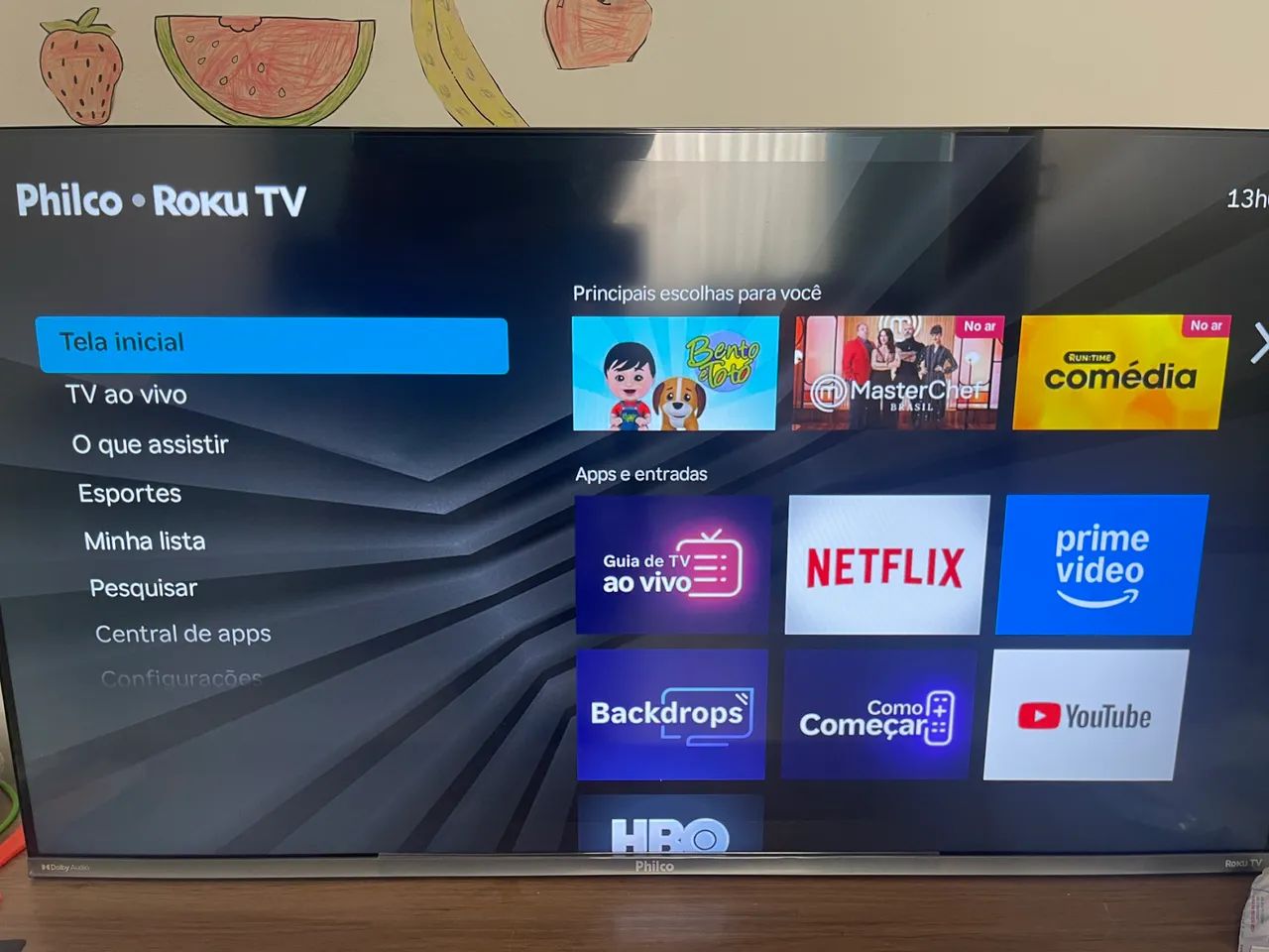 Tv roku 43 polegadas 3 meses de uso. Livre para teste acompanha coontrole original.