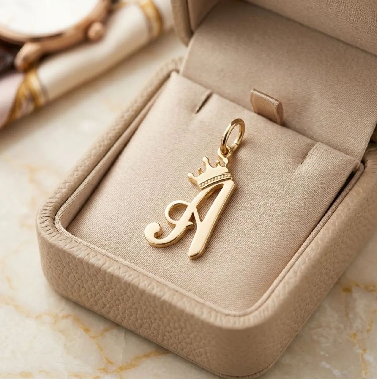 Pingente Letra A em Ouro 18K 750