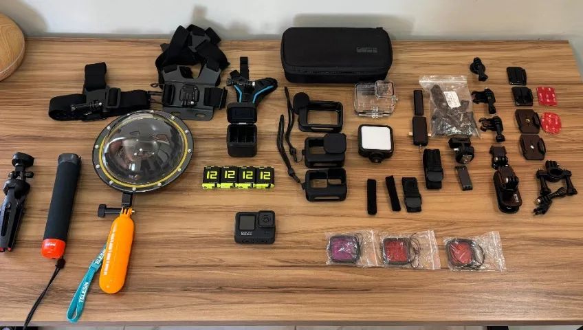 GoPro Hero 9 Black +4 Baterias+Acessórios, Vídeo 5K, Foto 20MP