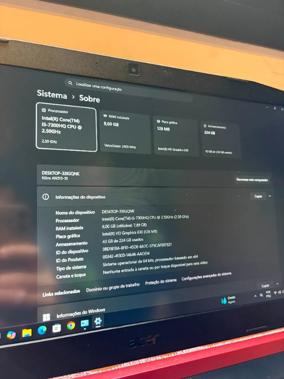 Notebook Gamer Acer Nitro 5 i5 SSD - Foto 2