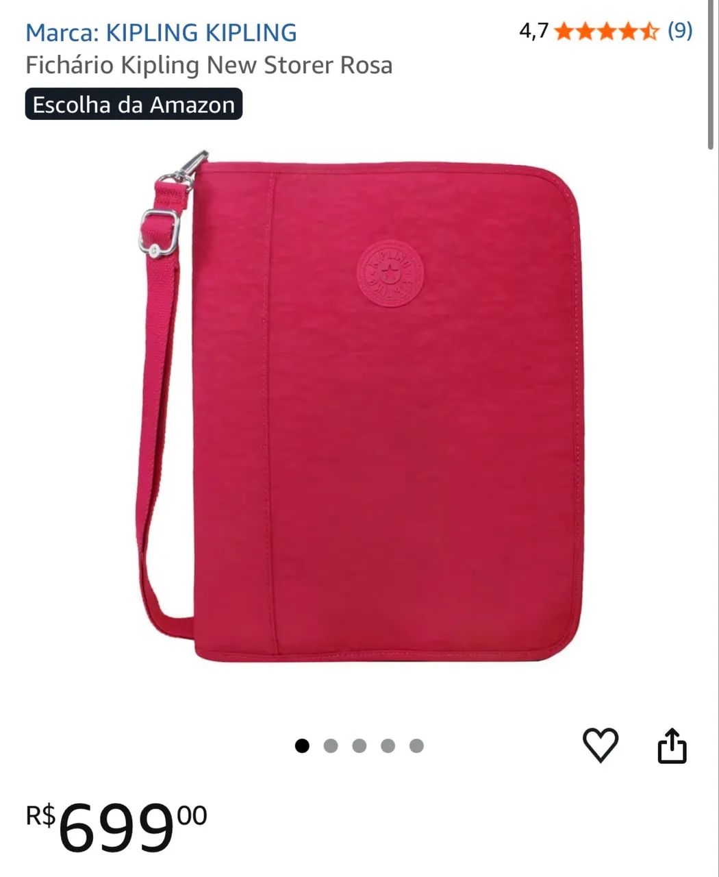 FICHÁRIO KIPLING ESTAMPADO - Foto 3