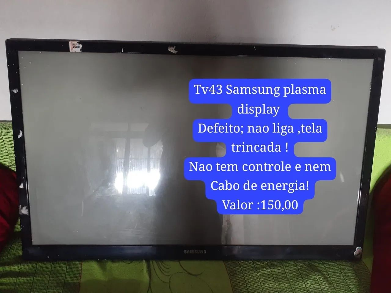 Tv Samsung 43 polegadas plasma ! Defeito, aceito proposta 