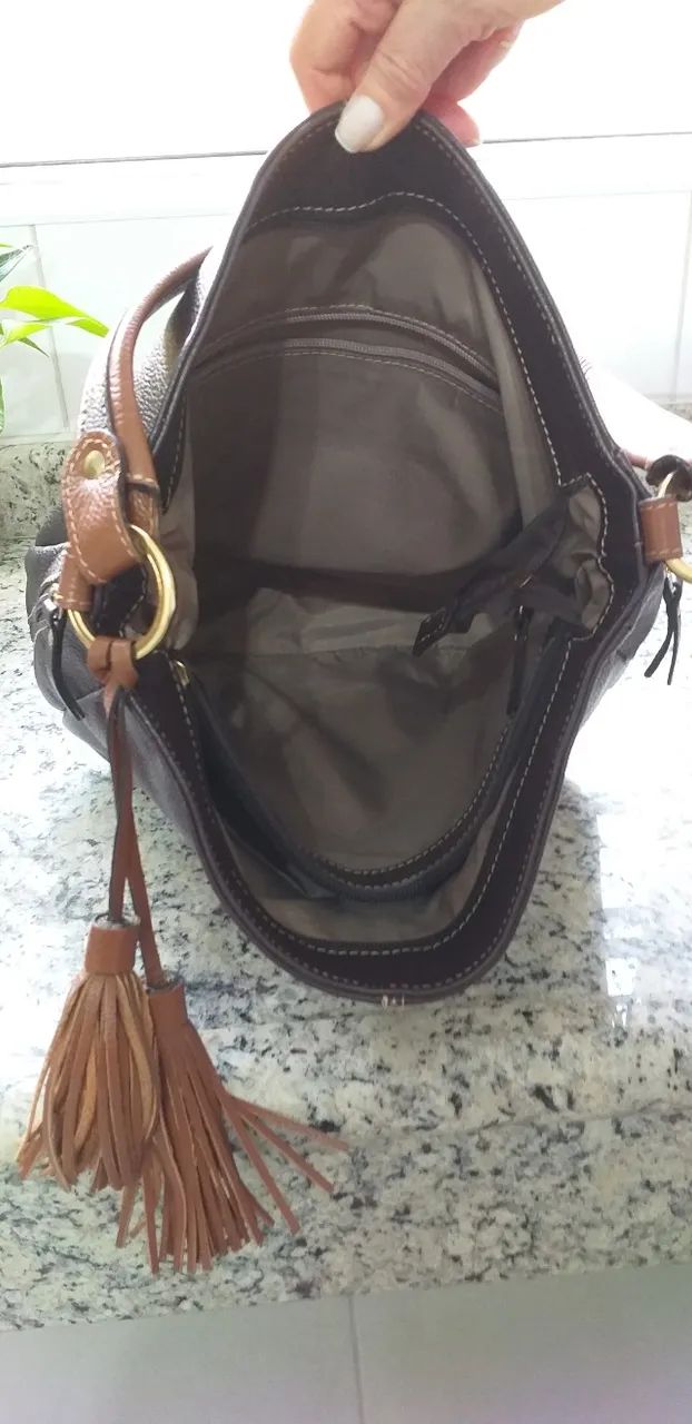 Bolsa de couro marrom da Pelica Couros - Foto 4