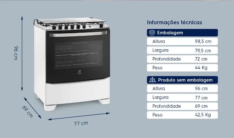 Fogão 5 Bocas Electrolux Branco com Tripla Chama e Timer (76UBQ) - Bivolt - Foto 2