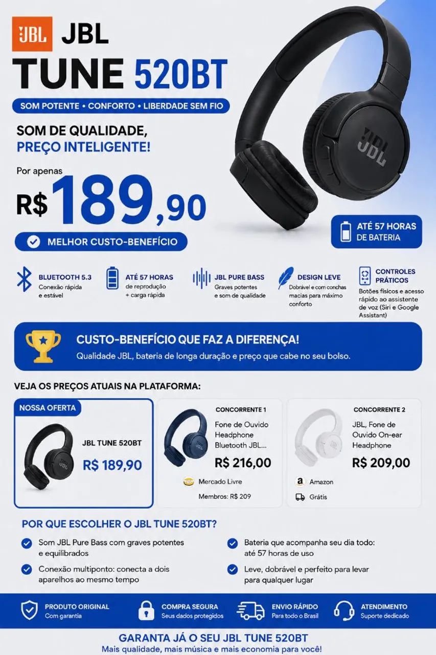 Fone JBL 520bt - Foto 4