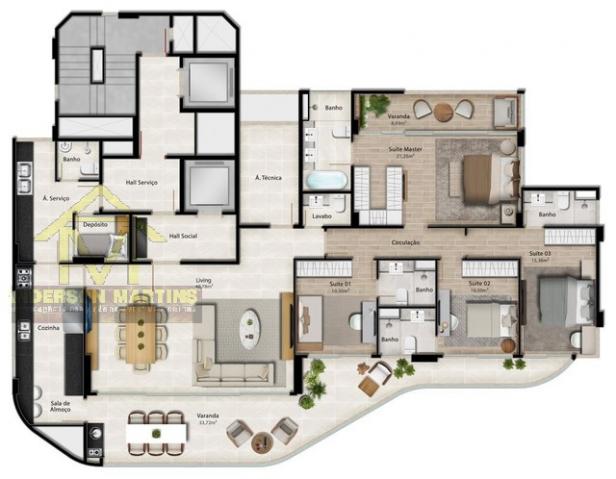 Apartamento à venda com 4 dormitórios em Praia do canto, Vitória cod:8269 - Foto 9