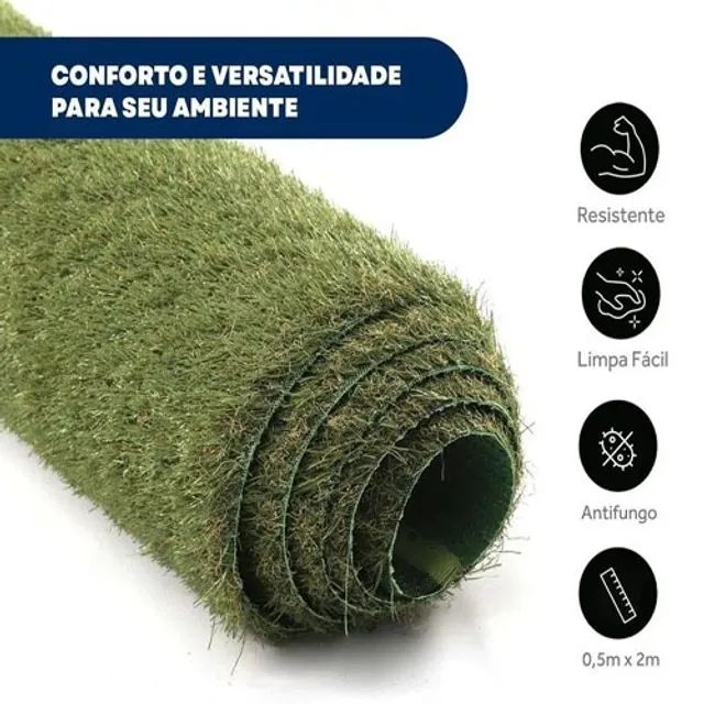 Grama Sintética 20mm c/ Proteção UV e ação Antifungica M² - Foto 4