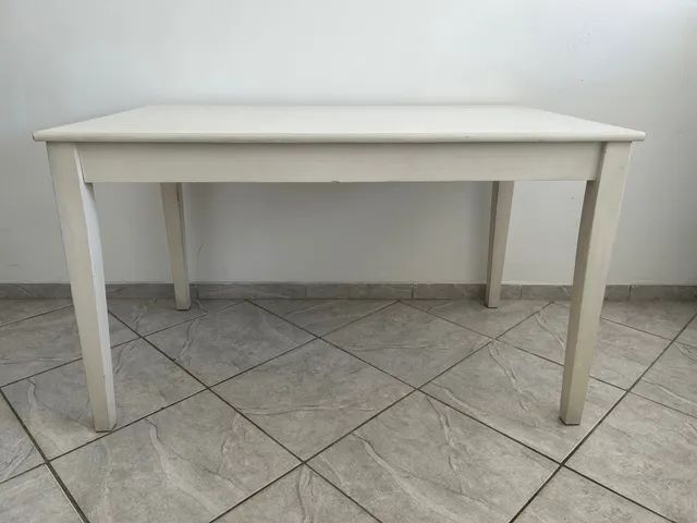 Mesa branca madeira - tok stok   - Foto 5