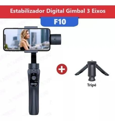 Bastão Estabilizador Digital Gimbal 3 Eixos F10 + Tripé - Foto 2