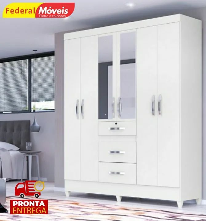 Guarda Roupa com 6 Portas 3 Gavetas 1 Gaveta com Chave Novo Fazemos Entrega 