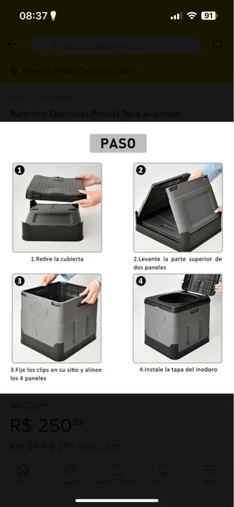 Assento desmontável, perfeito para quem tem criança