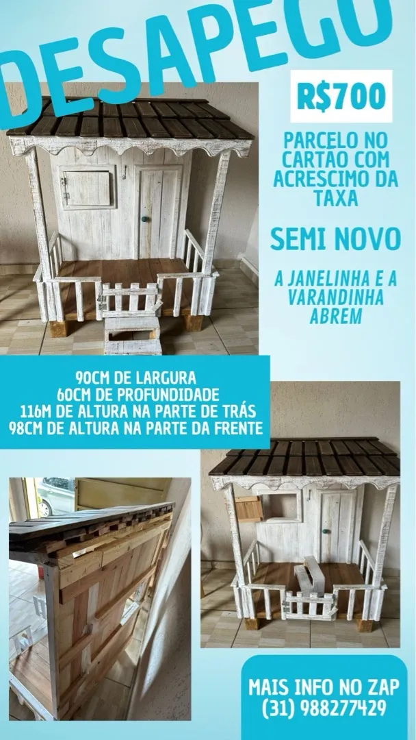 Casinha de madeira para cenário Fotográfico ou para crianças.