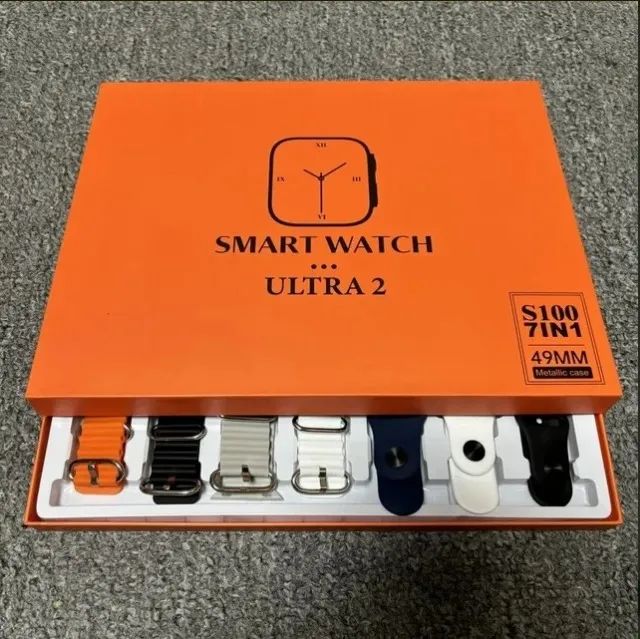 Smartwatch S100 Ultra Amoled para homens e mulheres, tela circular, monitoramento de ECG