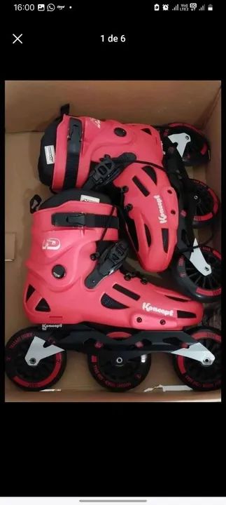 Patins Hd in line Adulto + Capacete - Foto 2