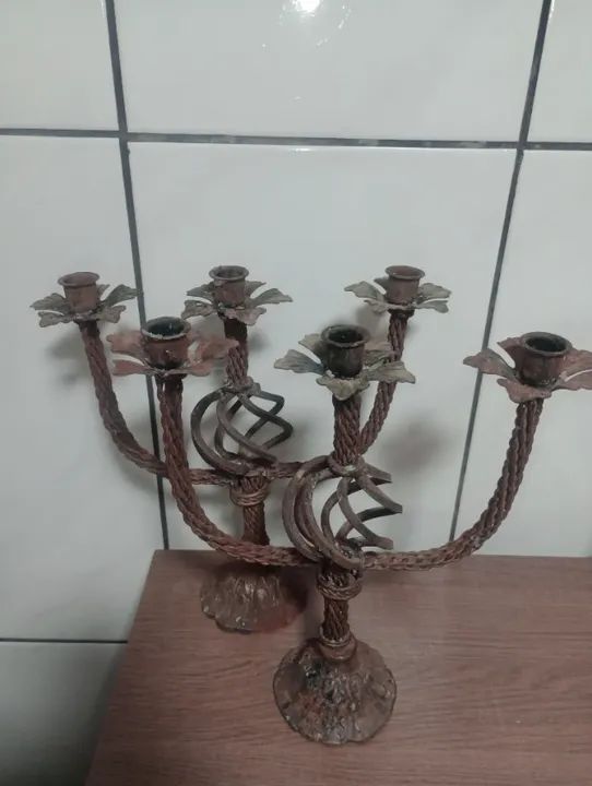 Castiçal antigo par - Foto 4