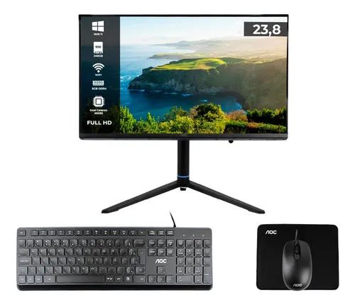 Computador ALL IN ONE AOC A24E99-1 desktop pc  23,8 pol intel celeron n5095 