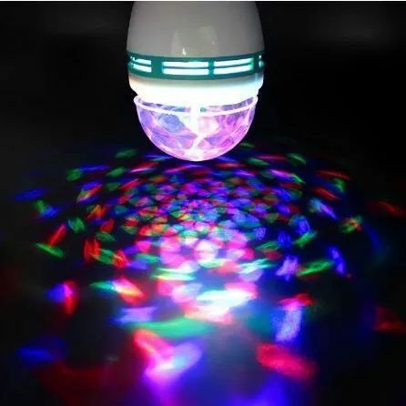 Lampada Giratória Globo De Luz Led Rgb Bola Maluca E27 , Bivolt - Foto 3