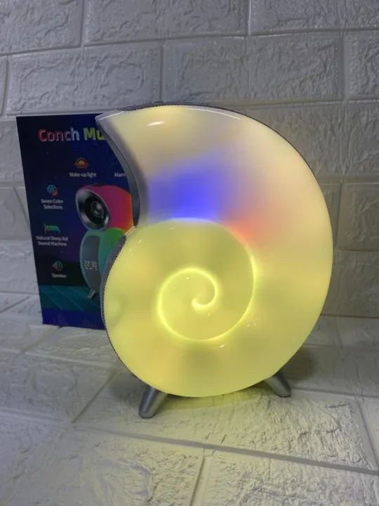 Caixa de som Concha Bluetooth com Luz de Led - ENTREGA GRÁTIS 
