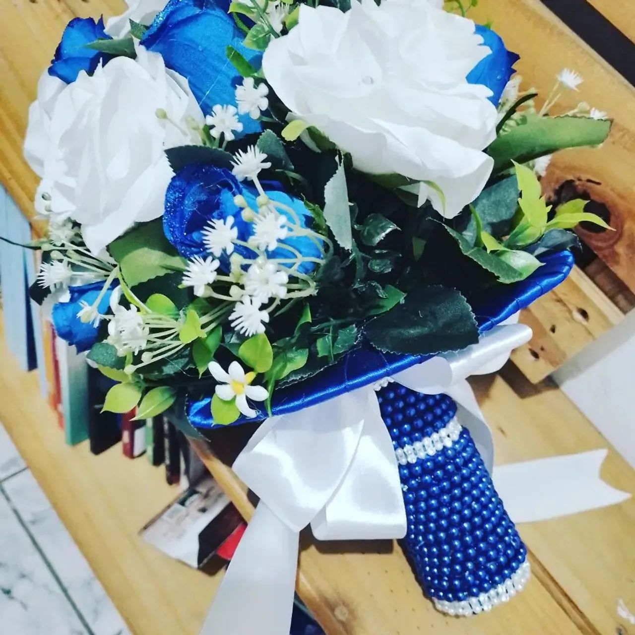 Buquê de noiva azul e branco  - Foto 2