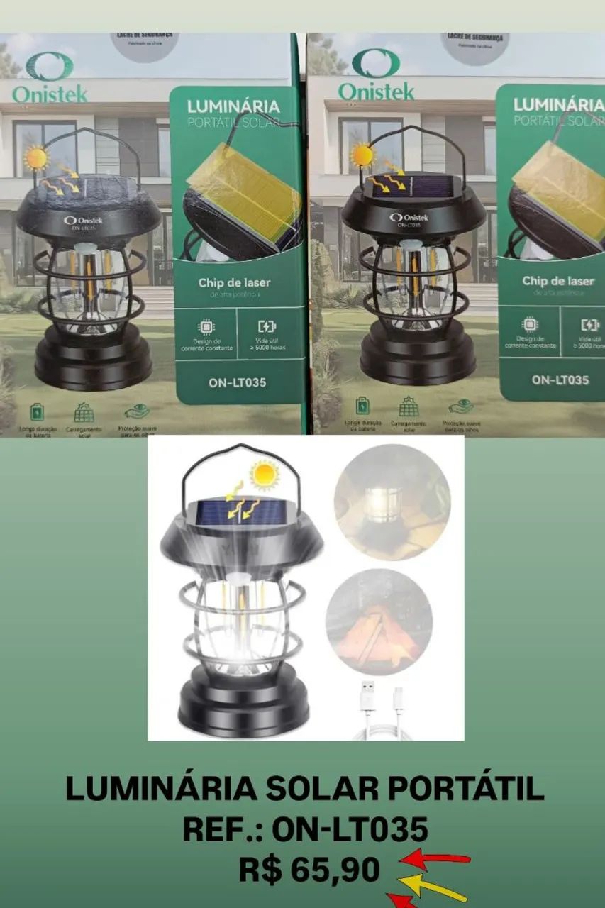LUMINARIA SOLAR PORTATIL REF.: ON-LT035<br>