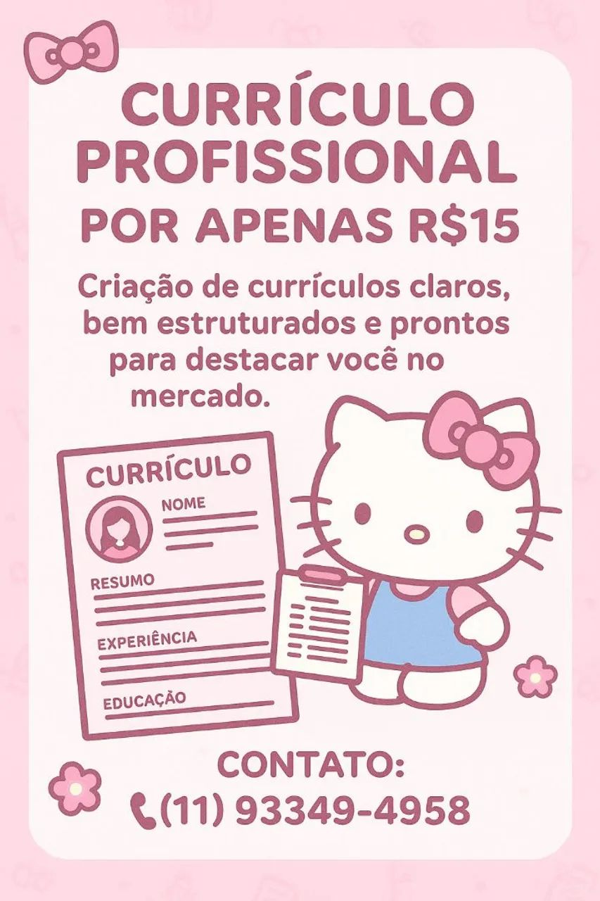 Faço seu currículo rápido e acessível