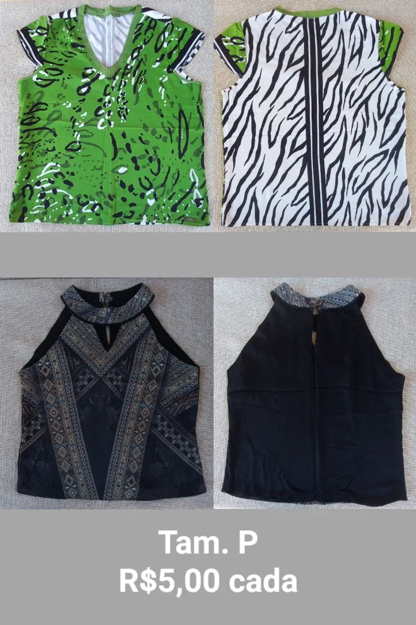 Blusas P R$5,00 cada Desapegos