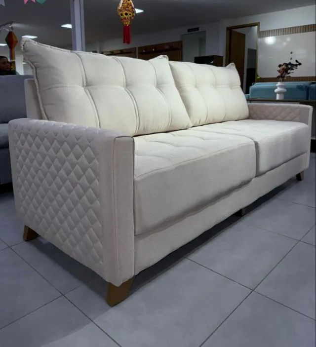 Sofá Living Asus 2,15m Linho FAZEMOS ENTREGA!
