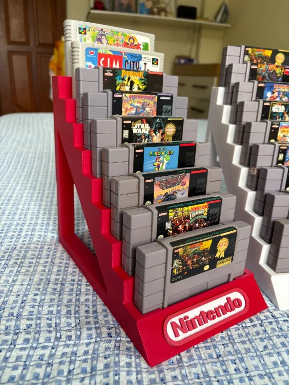 Suporte expositor para cartuchos de super nintendo snes 9 e 8 lugares