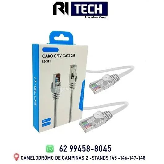 Cabo de Rede 2m Cat6 Rj5 Ethernet Alta Qualidade Rápido