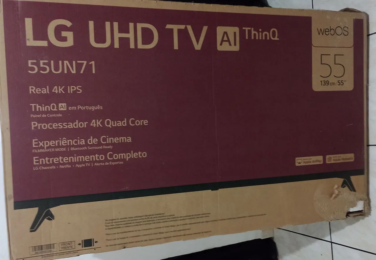 TV LG 55UN71 55 polegadas 4K Smart COM A TELA DANIFICADA