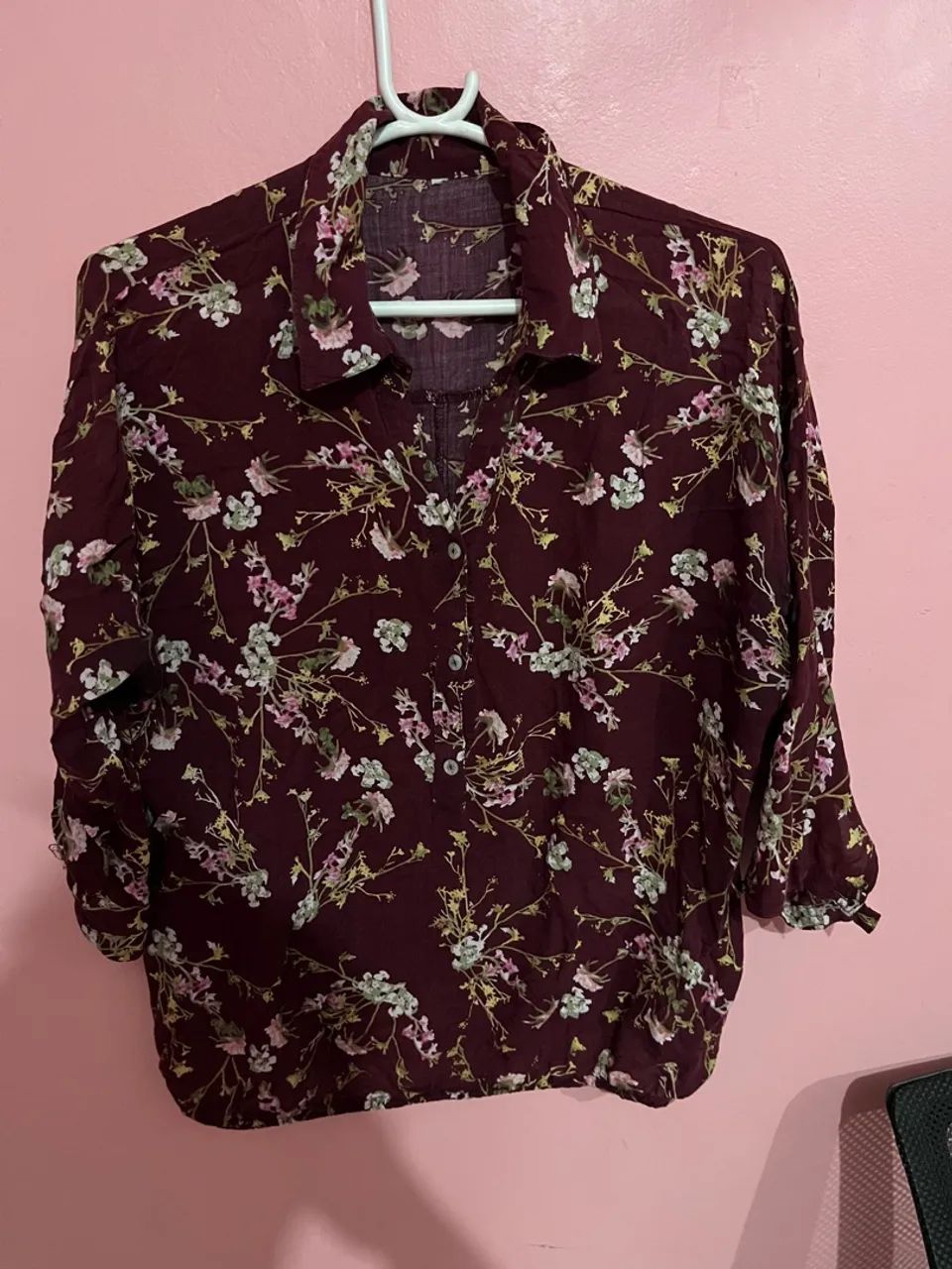 camisa estampa cor vinho TAM M 