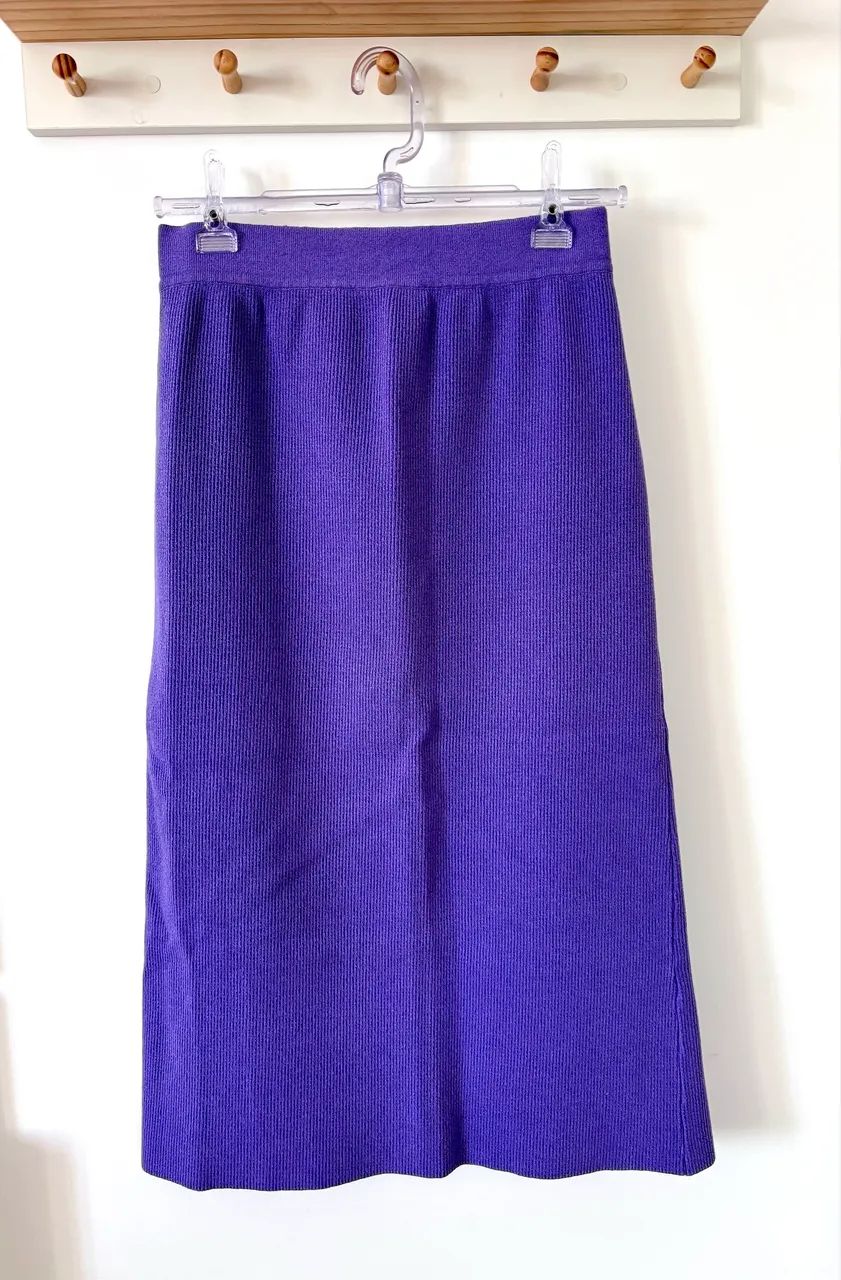 Saia Midi Evasê de Malha Anselmi 