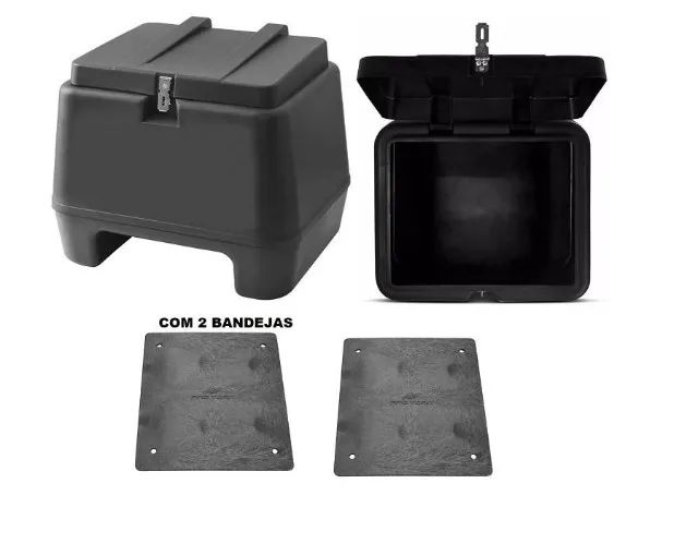 Baú Moto 80L com 2 Bandejas Motoboy Delivery