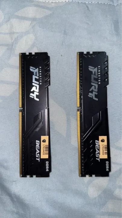 Memória RAM Kingston Fury Beast, 16GB (2x8GB), 3600MHz, DDR4