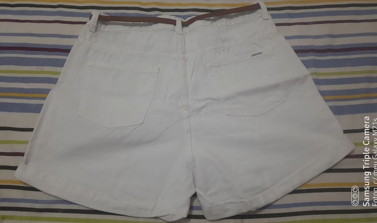 Short Jeans Branco Feminino - Foto 2