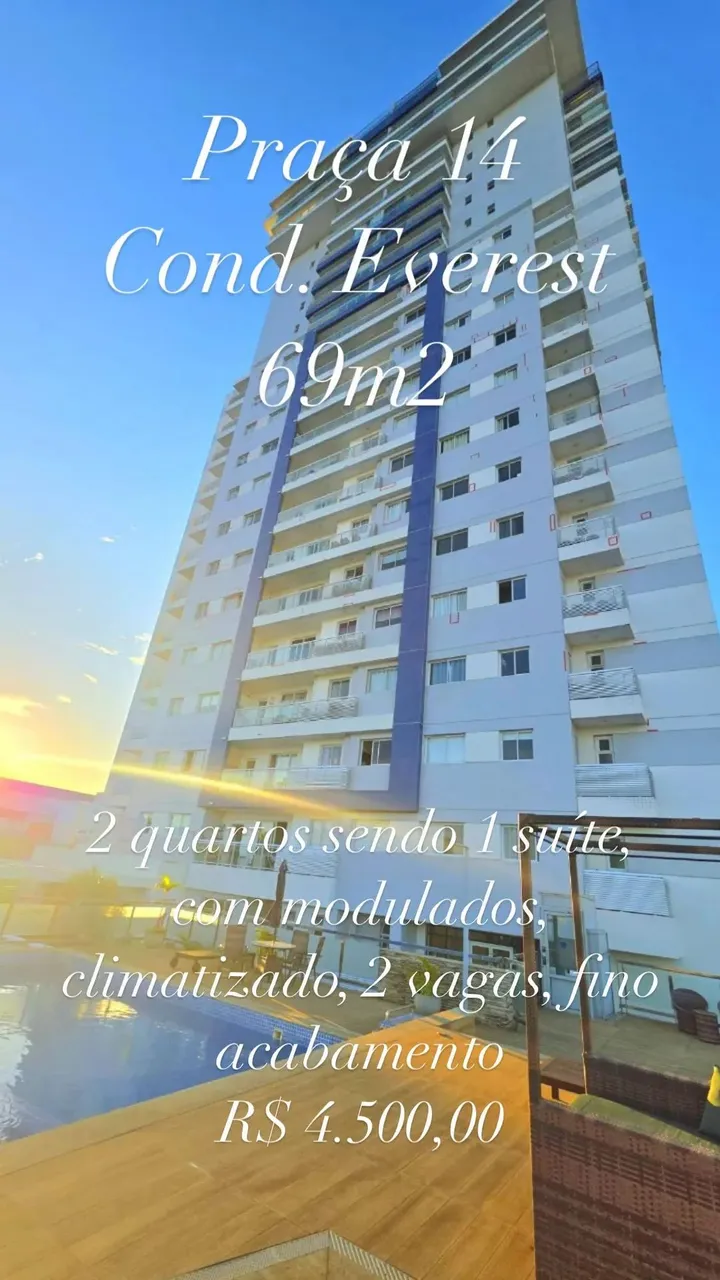 COND EVEREST 69M2, 2 QUARTOS SENDO 1 SUÍTE, CLIMATIZADOS, MODULADOS, 2 VAGAS