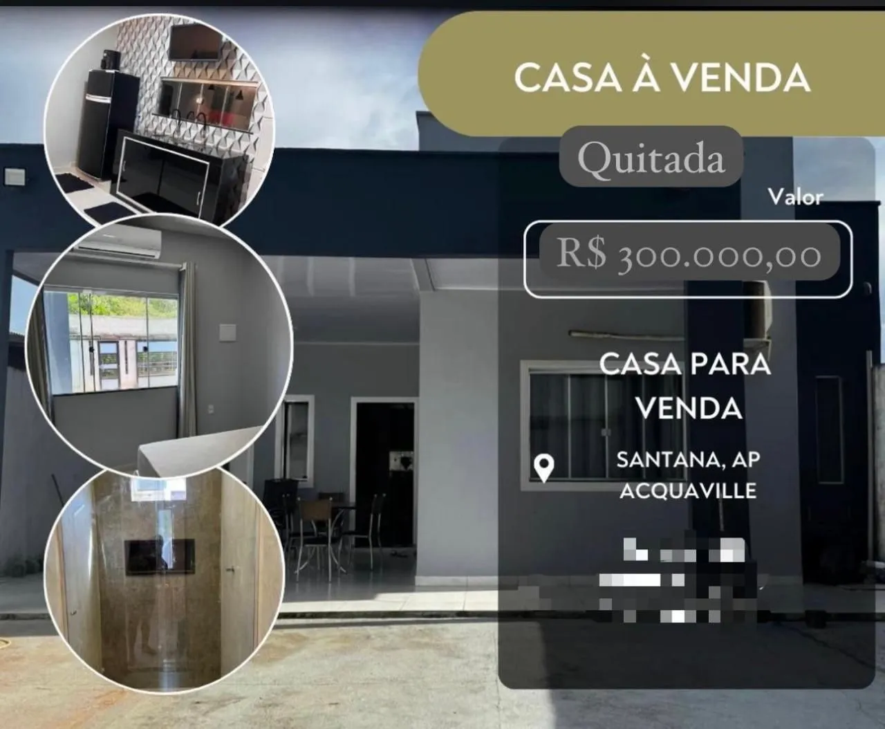 So respondo pelo WhatsApp Casa com 3 quartos,sendo um suite