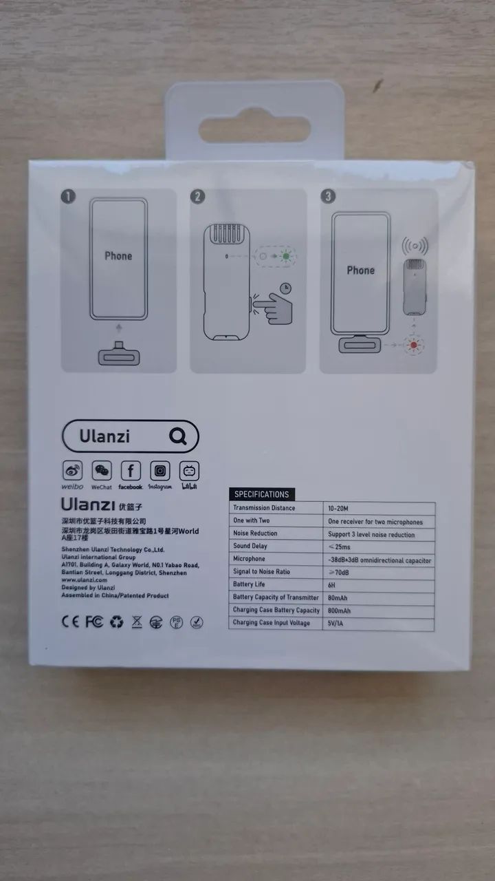 Microfone Sem Fio Ulanzi J12 - 2 Microfones - Foto 2