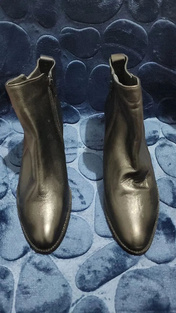 Bota de Couro Feminina Preta - Foto 5