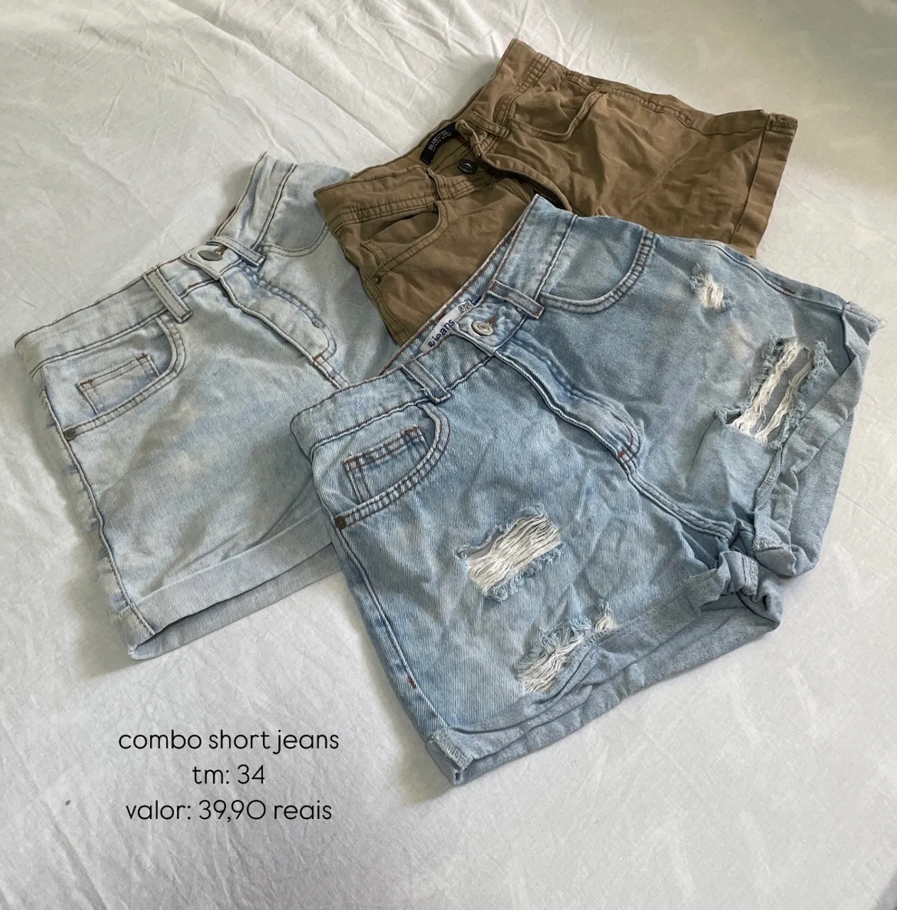 Combo Shorts Jeans - Tamanho 34