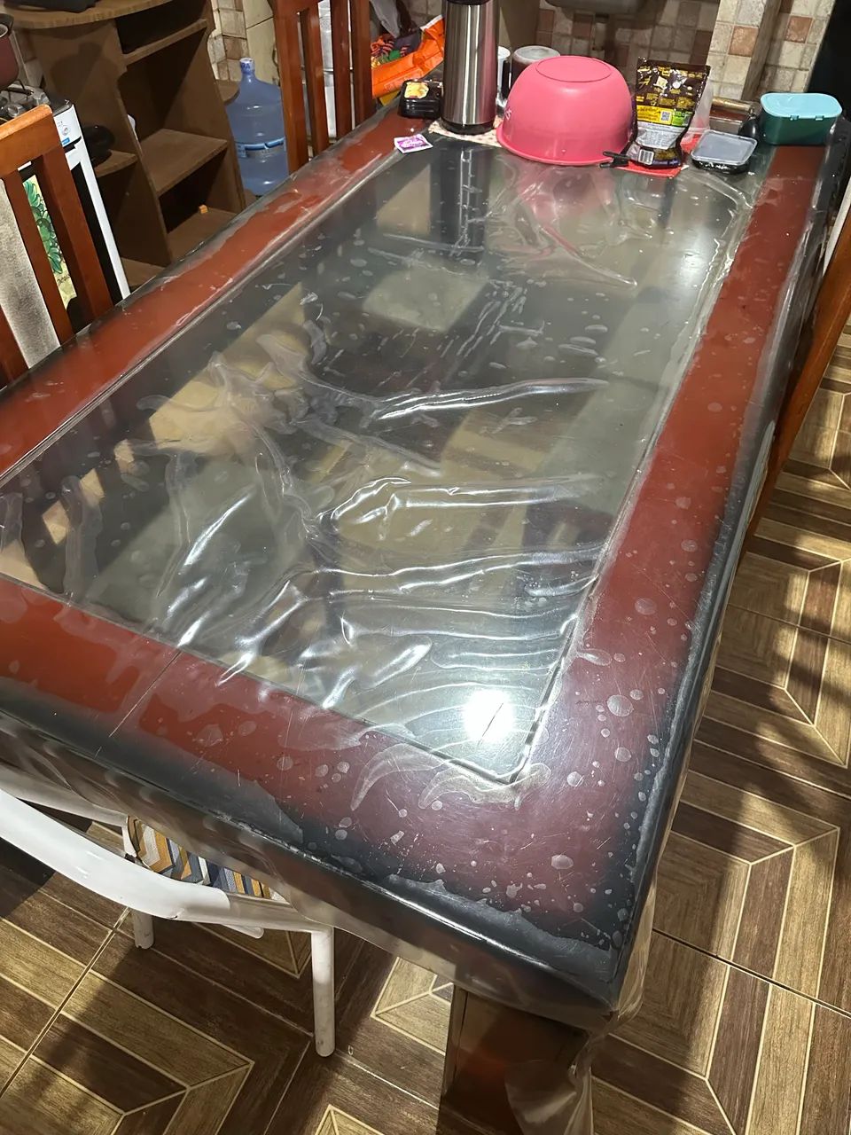Mesa de Madeira com Vidro