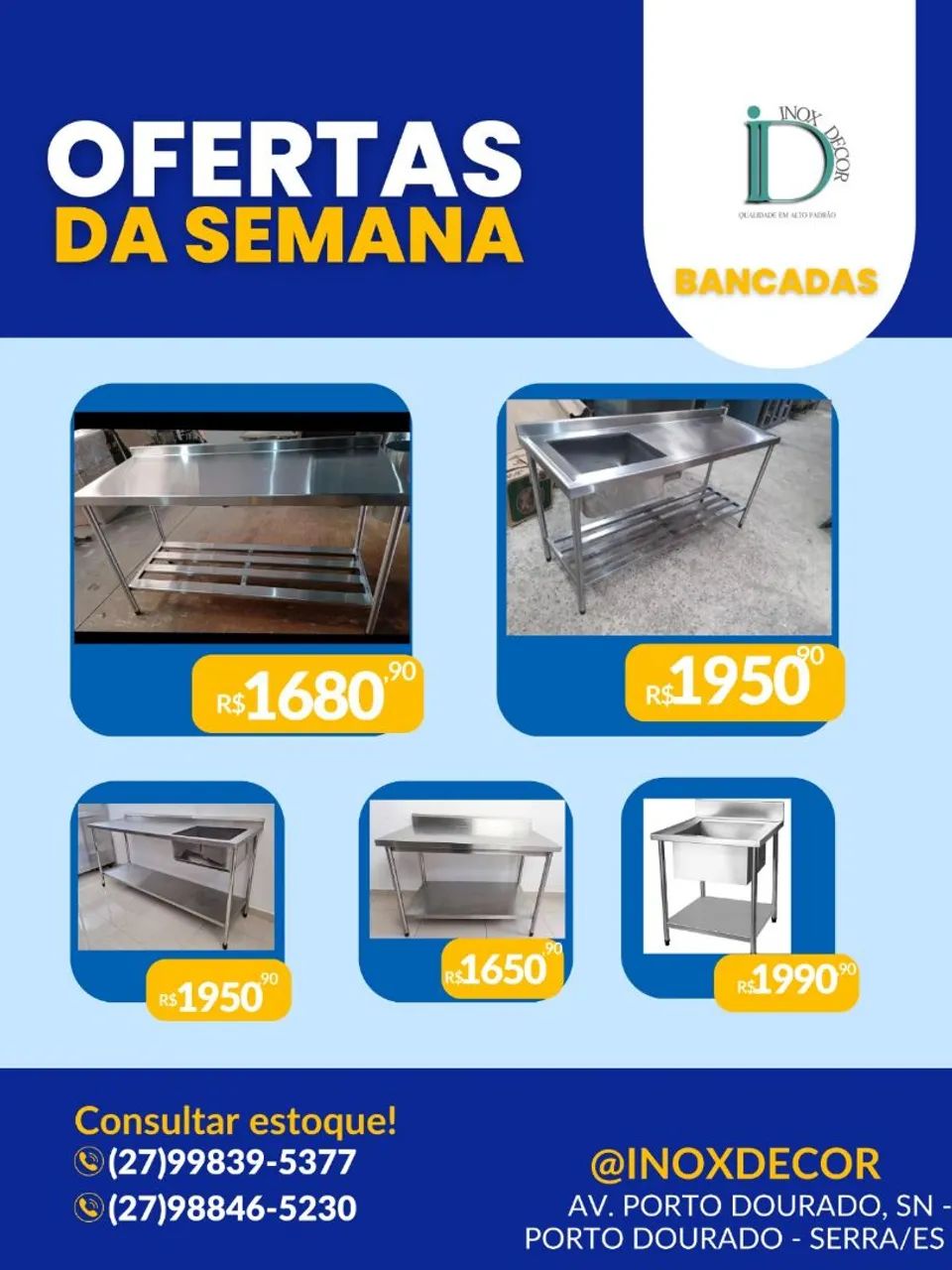 Bancadas e Mesas de aço inox para cozinha - Foto 3