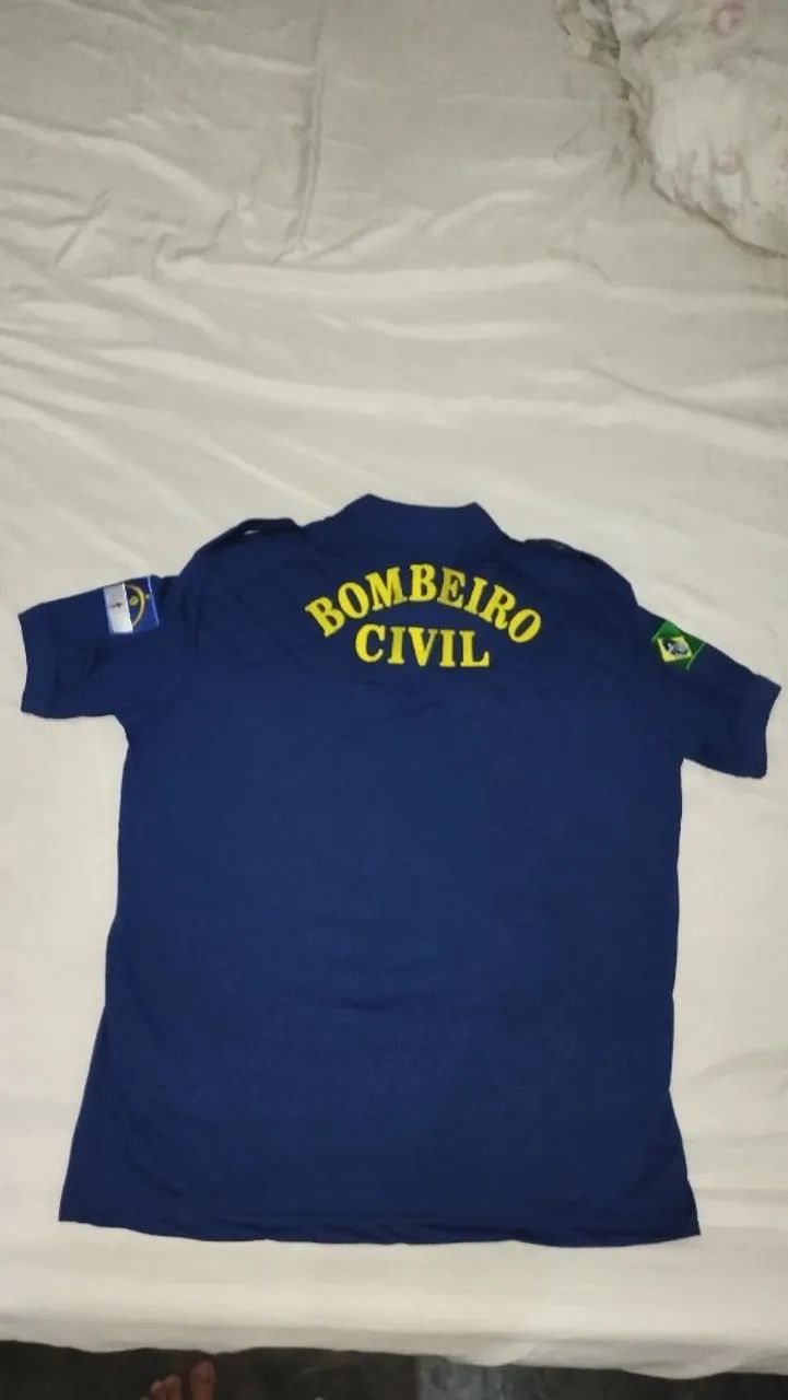 Camisa acolchoada de bombeiro civil.