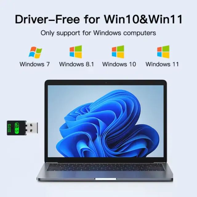 Adaptador USB WiFi Dual Band AC600 + Bluetooth 4.2 600Mbps Mini Wireless - Foto 2
